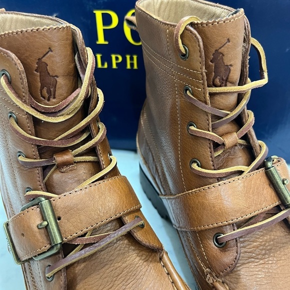Polo by Ralph Lauren Tan Moc-Toe Boots Durable Sole main image 12